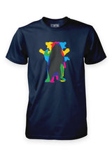 Sutsu Dancing Bear T-Shirt - a navy, organic cotton shirt with kaleidoscopic bear graphic design.