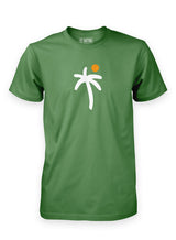 Leaf green Sutsu Palm Tree T-Shirt - organic cotton t-shirts with printed palm tree and sun graphic.