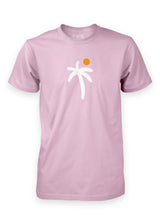 Pink Sutsu Palm Tree T-Shirt - an organic cotton tee with printed palm tree and sun graphic.