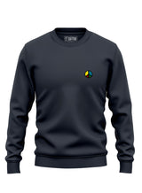 Dark grey Sutsu Simon Says Peace EMB Sweatshirt - organic cotton sweatshirts with embroidered multi-colour peace symbol.