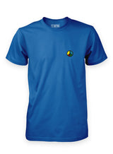 Royal Sutsu Simon Says Peace EMB T-Shirt - organic cotton t-shirts with embroidered multi-colour peace symbol logo.