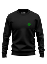 Tree Love EMB slim fit Sweatshirt - an organic cotton sweatshirt in black with an embroidered tree and heart graphic from Sutsu - flat lay.