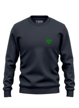 Tree Love EMB slim fit Sweatshirt - an organic cotton sweatshirt in night grey with an embroidered tree and heart graphic from Sutsu - flat lay.
