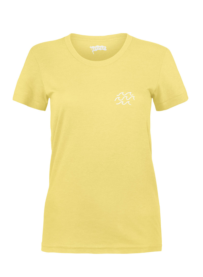 Sutsu Choppy Waters Women's T-Shirt - Buttercup Yellow.