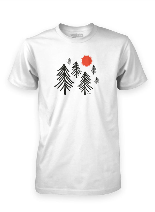 Winter Forest t-shirt, part of a selection ethical streetwear and organic tees at Sutsu.