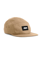 OG Badge 5 Panel Beige Cap - a sustainable cap by Sutsu with an abstract logo.