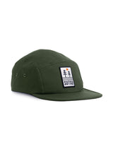 Trees & Water 5 Panel Cap - green - Sutsu sustainable cotton baseball cap with trees and sun badge.