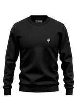 Black Sutsu Palm Tree EMB Slim Fit Sweatshirt - pullover sweatshirts with small embroidered palm tree and sun logo.