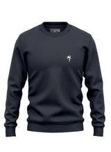 Dark grey Sutsu Palm Tree EMB Slim Fit Sweatshirt - pullover sweatshirts with small embroidered palm tree and sun logo.