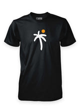 Black Sutsu Palm Tree T-Shirt - organic cotton tees with printed palm tree and sun graphic.