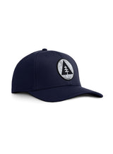 Sutsu Mountain Circle Topography Ranger Cap - navy designer caps with circle, triangle, tree and contour lines logo.