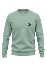 Light green Sutsu Simon Says Peace EMB Sweatshirt - organic cotton sweatshirts with embroidered multi-colour peace symbol.