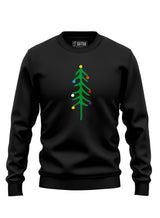Black Sutsu Xmas Tree Slim Fit Sweatshirt - festive sweatshirts decorated with Christmas tree and colourful baubles graphic.