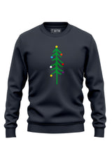 Dark grey Sutsu Xmas Tree Slim Fit Sweatshirt - festive sweatshirts decorated with Christmas tree and colourful baubles graphic.