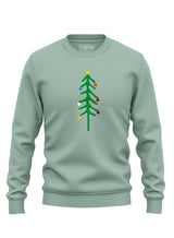 Pale green Sutsu Xmas Tree Slim Fit Sweatshirt - festive sweatshirts decorated with Christmas tree and colourful baubles.