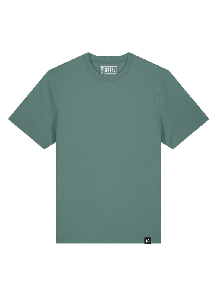 Long Haul 215gsm Relax T-Shirt with Sutsu hem tag - a green heavyweight, unisex t-shirt made from certified organic cotton. - Seafoam