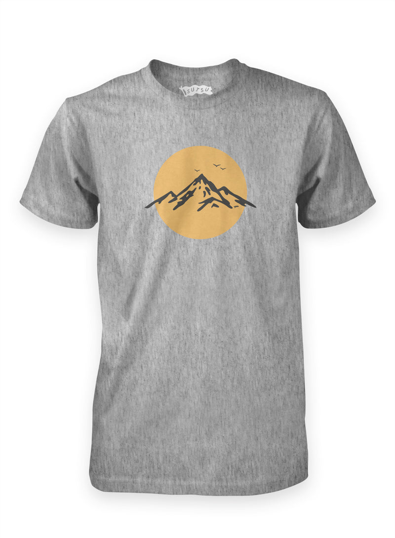 Sutsu Golden Light t-shirts in grey marl colourway.