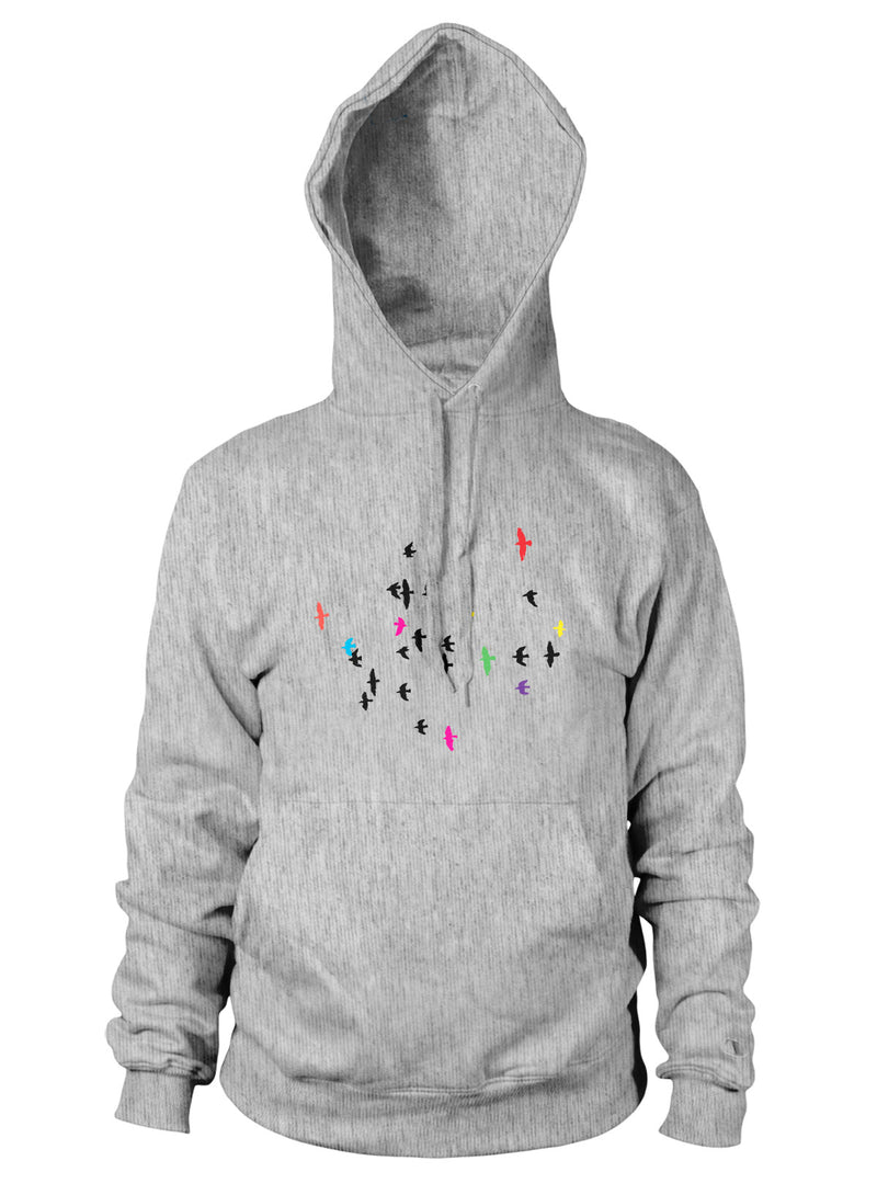 The Wrong Way hoodie, an ethical hooded top inspired by birds and the natural world.