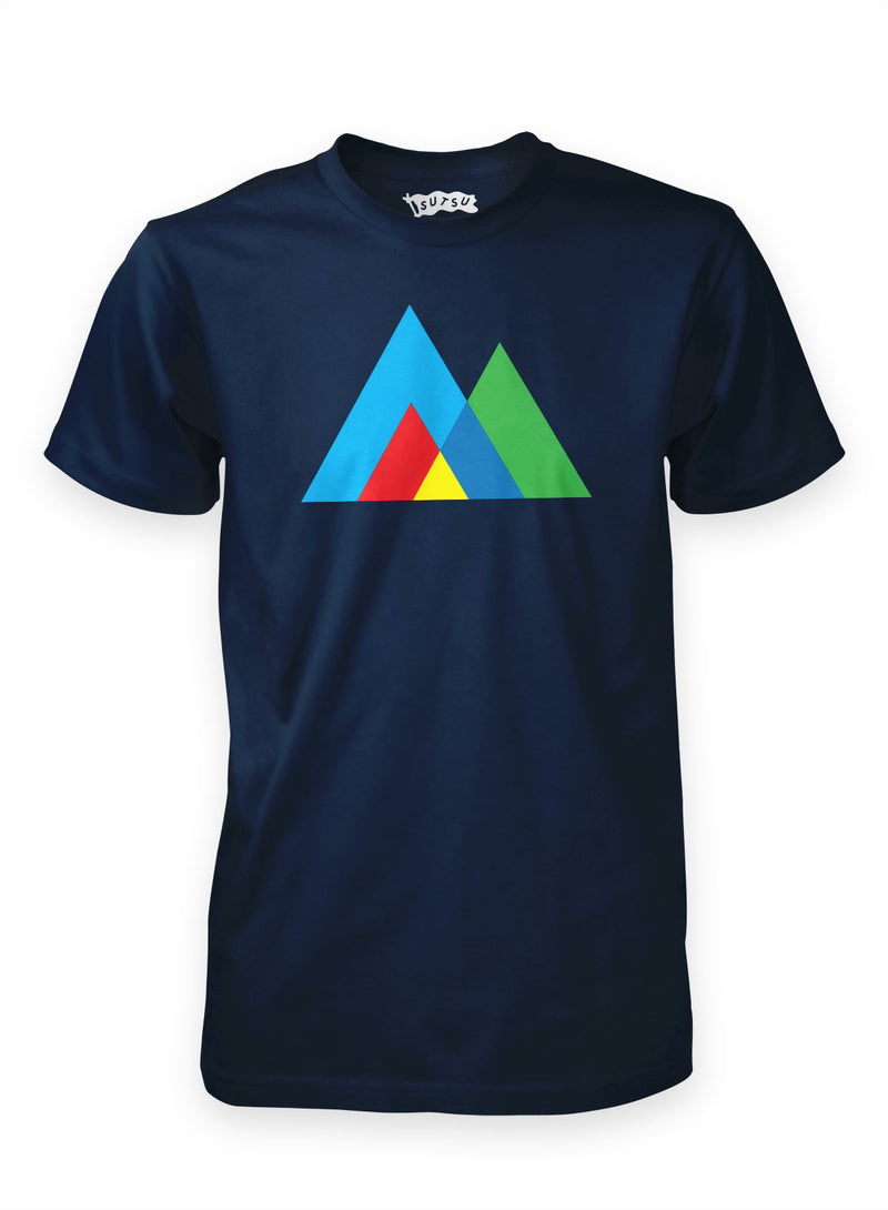Sutsu Mountains t-shirts in navy.