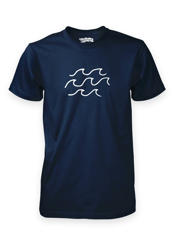 Rough Seas navy organic t-shirts