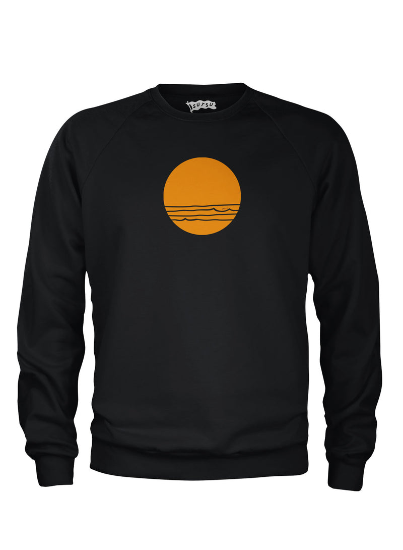 The Evening Surf sweatshirt, an example of organic sweatshirts and slow fashion at Sutsu clothing.