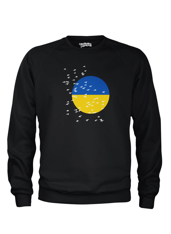 S.U.T.S.U Head North Sweatshirt Black - the Stand Up Together Support Ukraine Limited Edition Collection from Sutsu.