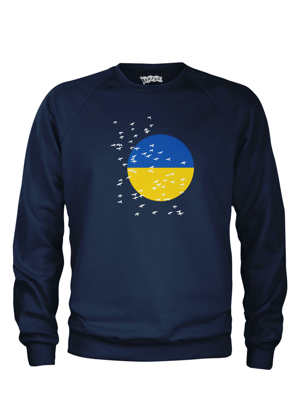 S.U.T.S.U Head North Sweatshirt Navy - the Stand Up Together Support Ukraine Limited Edition Collection from Sutsu.