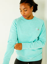 Sutsu Dive Bomb Women's Sweatshirt - Mid Heather Green.