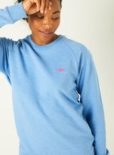 Sutsu Mountain Pass Women's Sweatshirt - Mid Blue Heather.